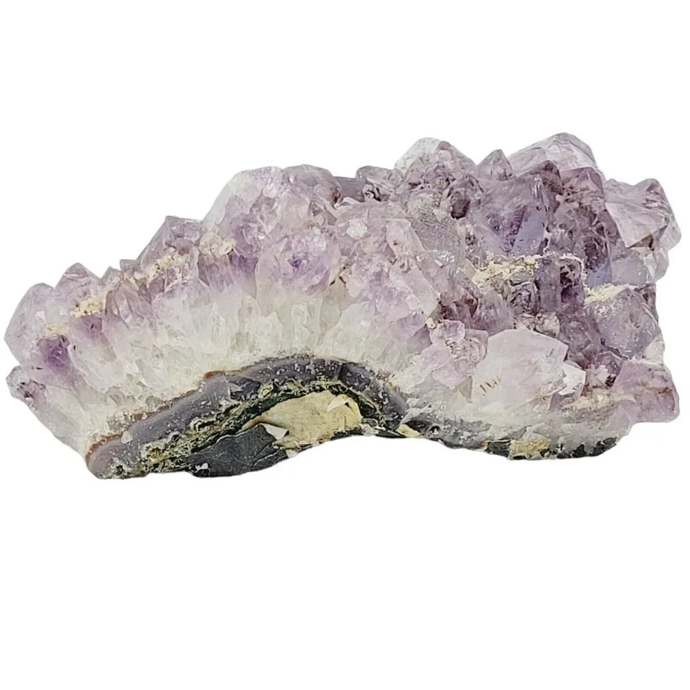 Raw Amethyst Quartz Geode Drilled Tealight Candle Holder 6x3.5x2.75 Med Purple